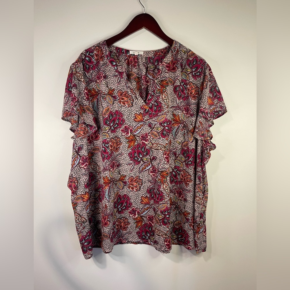 Maurices Multicolor short sleeve Floral Blouse‎